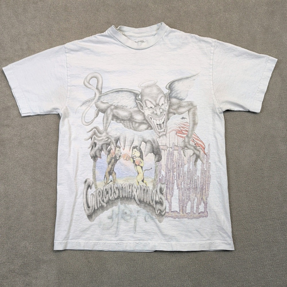 Travis Scott Circus Maximus Tour 2023 T-Shirt Mens Medium White Graphic Rap Tee